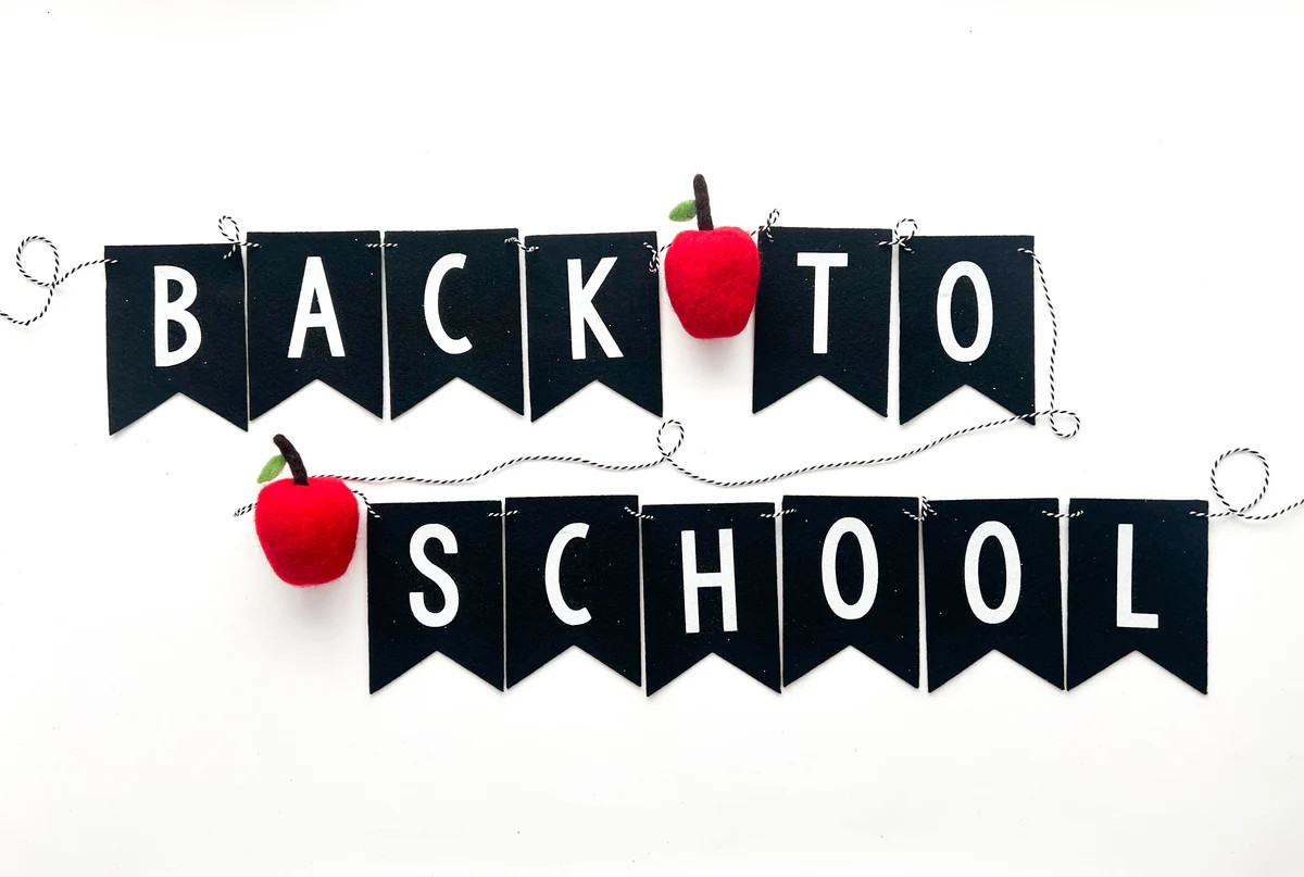 Back To School Felt Glitter Letter Garland - Multiple Options | Pearl & Jane
