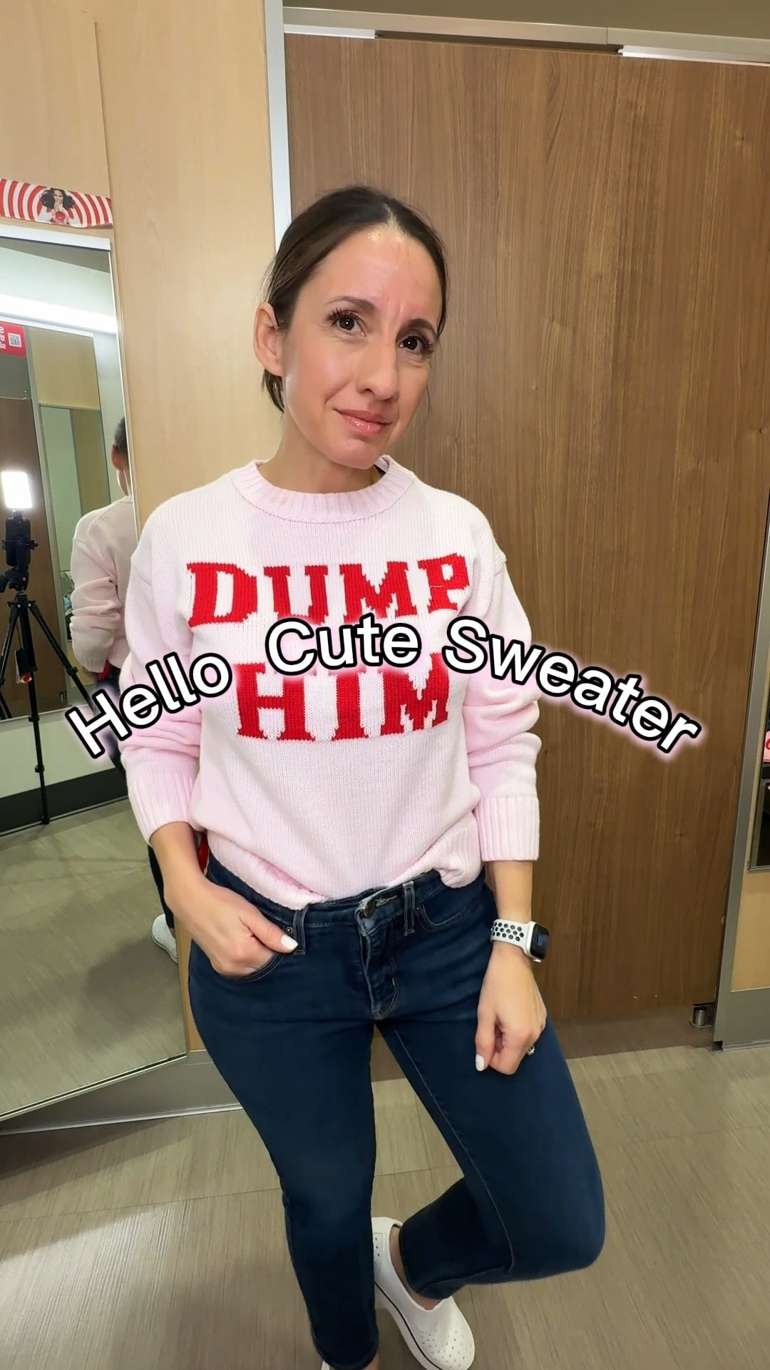 Love this Target sweater. When it’s on Targets app I’ll link it. 
Pink sweater with Dump Him on it. 
Pink Valentine’s Day sweater. 
Girly pink sweater  
Levi’s 501 denim shorts. These are so cute. Wearing a 27. 
Levi’s jeans are a pair of my favorite. They run tts but if you’re 5’0 you’ll need them hemmed. 


#LTKPetite #LTKOver40 #LTKstorytime