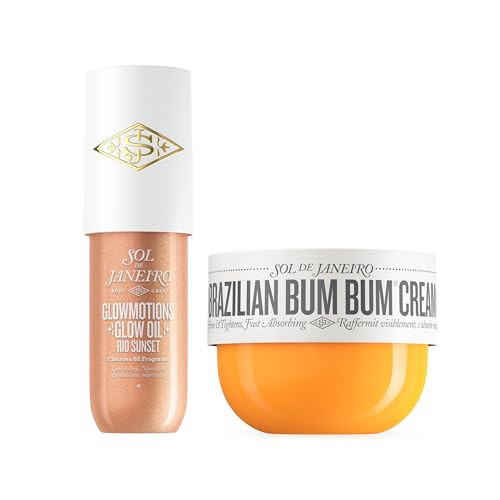 Sol de Janeiro Glow & Go Champagne Bundle | Brazilian Bum Bum Cream 8.1 fl oz. + Rio Sunset Glowmotions Glow Oil 2.5 fl oz. | Amazon Exclusive | Amazon (US)