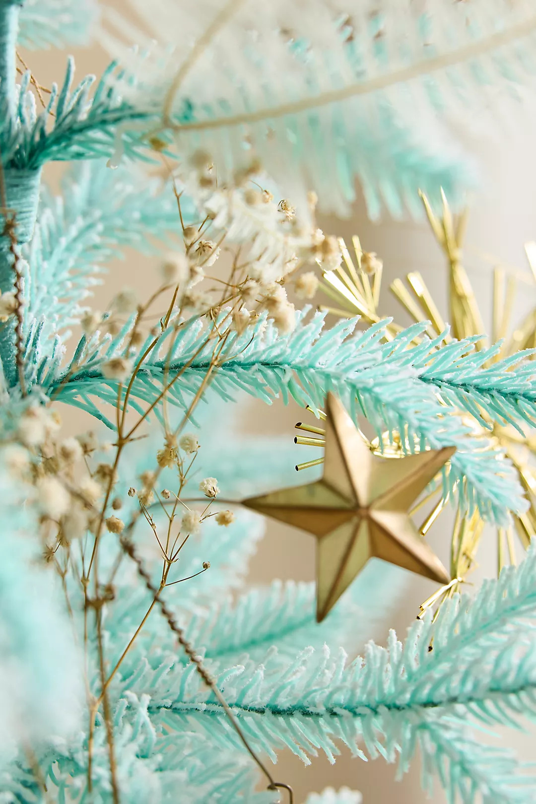 Flocked Mint Faux Fir Tree, 4’ | Anthropologie (US)