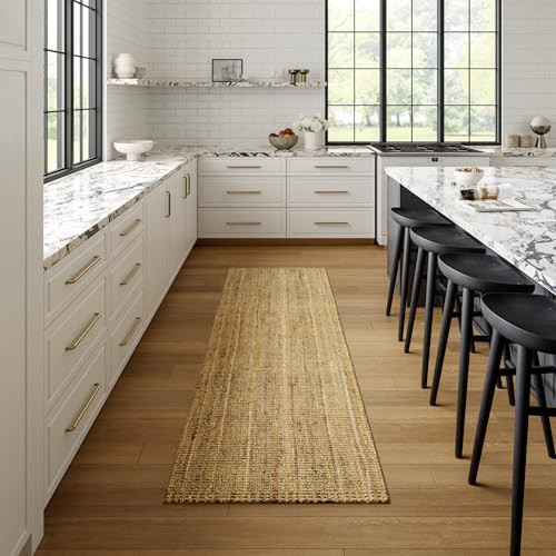 Nuloom Ashli Hand Woven, Natural, 2'6" x 12', Farmhouse, Jute, Soft and Textured, High Traffic, Stain Resistant, Easy Clean, Durable Runner for Bedroom, Living Room, Dining, Den, Foyer, Entryway | Amazon (US)