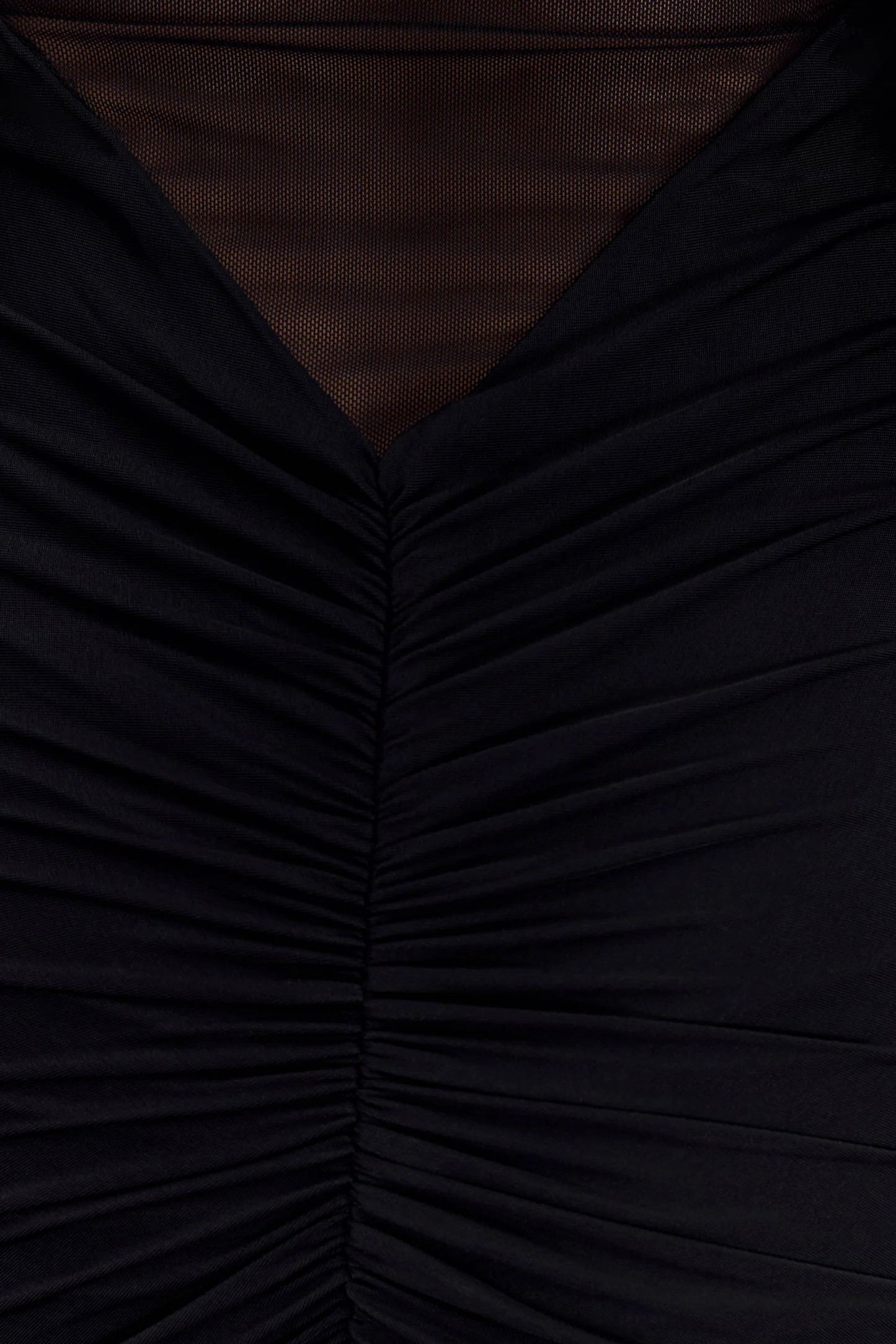 Kaitlin One Shoulder Slinky And Mesh Maxi Dress - Black | MESHKI US