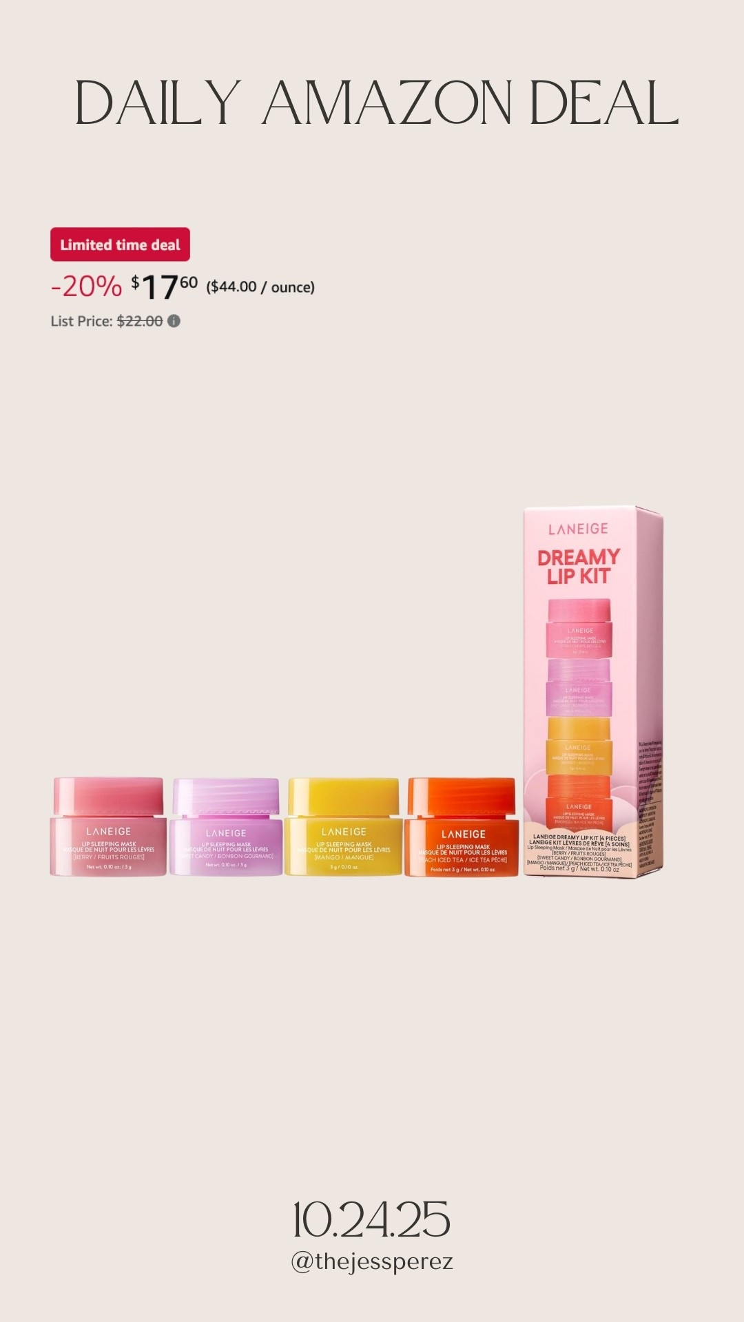 Daily Amazon deal: laneige lip kit 

this is such a cute stocking stuffer idea! 

#LTKGiftGuide #LTKSaleAlert