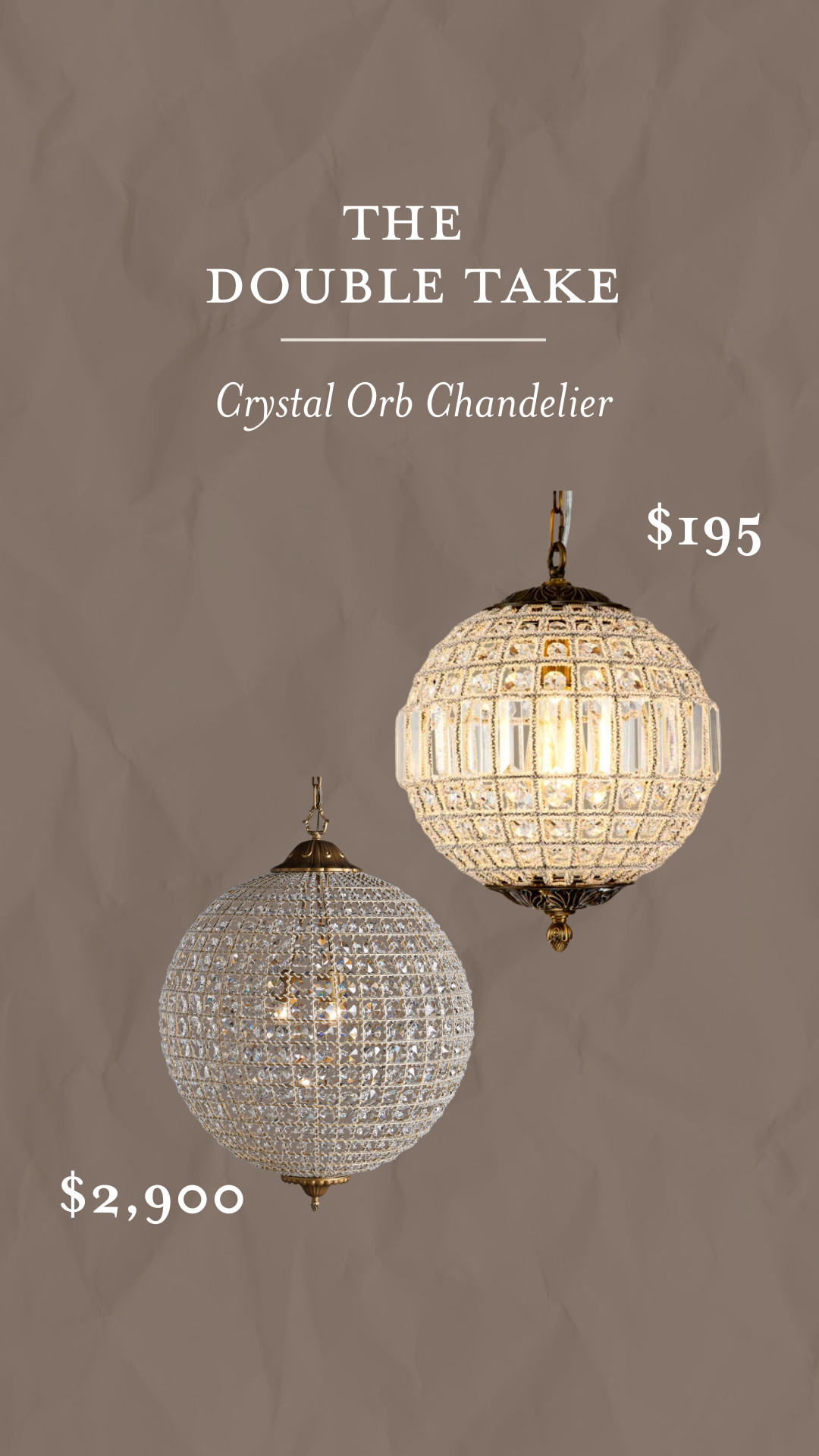 The Double Take: Crystal Orb Chandelier

A double take for the new chandelier I bought for our primary bathroom! And it's on sale for Way Day! 

 #LTKHome #LTKSaleAlert #LTKStyleTip