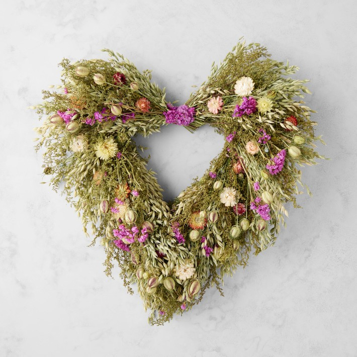 Spring Floral Heart Wreath, 20" | Williams-Sonoma