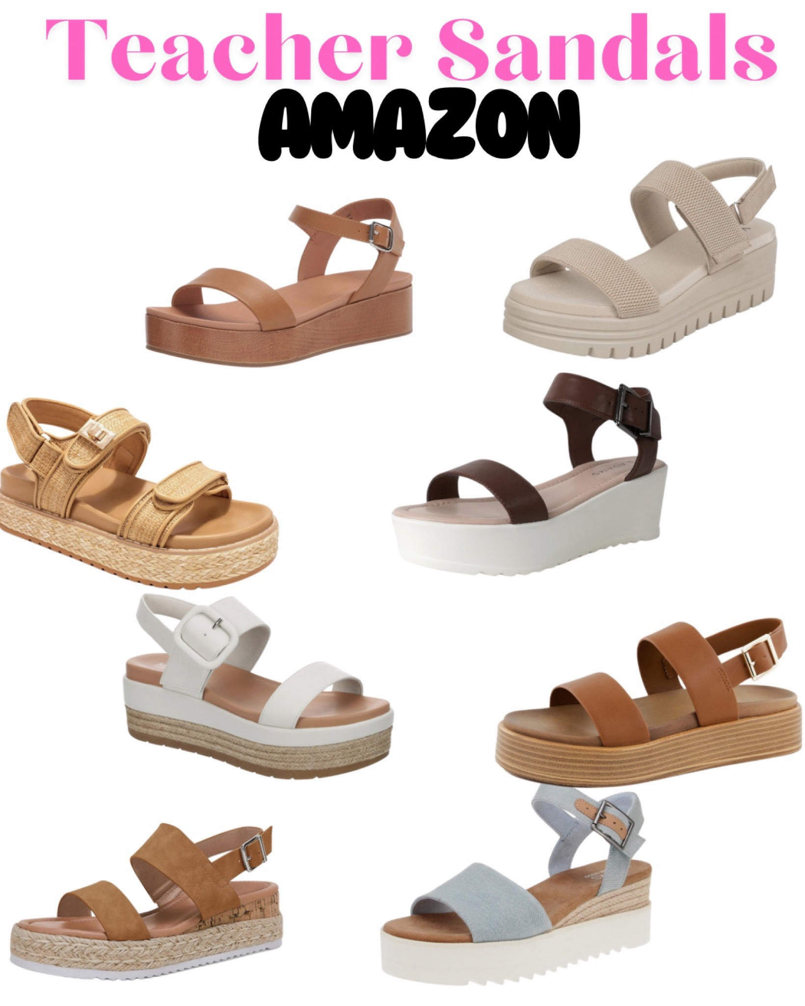 Teacher sandals. Teacher shoes. Teacher style. Work shoes. Platform sandals. Ankle strap sandals. Comfortable sandals. Amazon sandals. Summer sandals. Travel sandals. 

#LTKShoeCrush #LTKWorkwear #LTKFindsUnder50