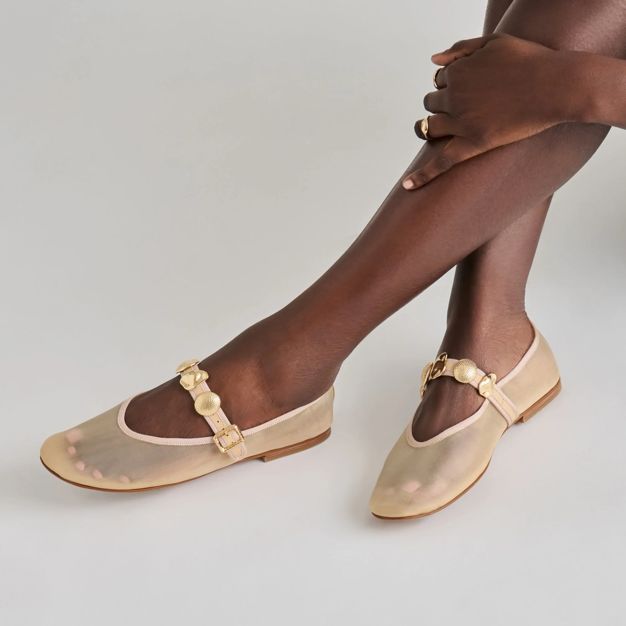 Relan Mesh Ballet Flats French Vanilla Mesh | DolceVita.com