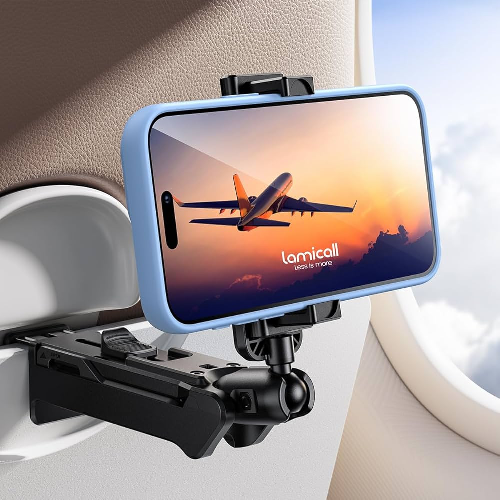 Lamicall Airplane Phone Holder Mount - [2024 Wider Clamp] Travel Essentials with Screw Adjustment... | Amazon (US)