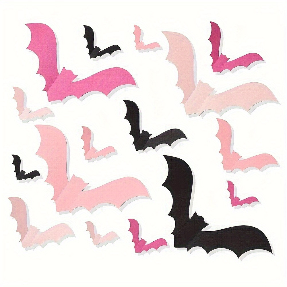 Pink Bat Wall Decals Set Self adhesive 3d Halloween Bats Diy - Temu | Temu Affiliate Program