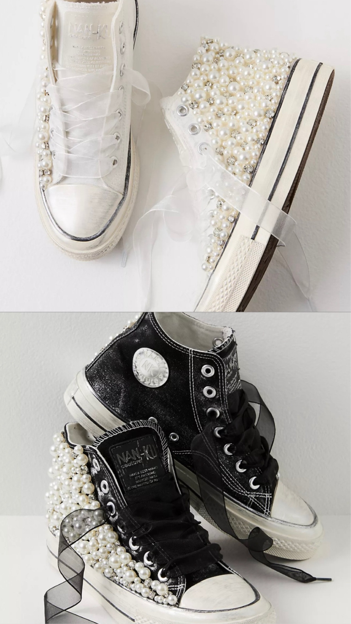 Nan-ku Pearl crush high top sneakers! would be so cute for a bride!


#LTKstyletip #LTKshoecrush #LTKwedding