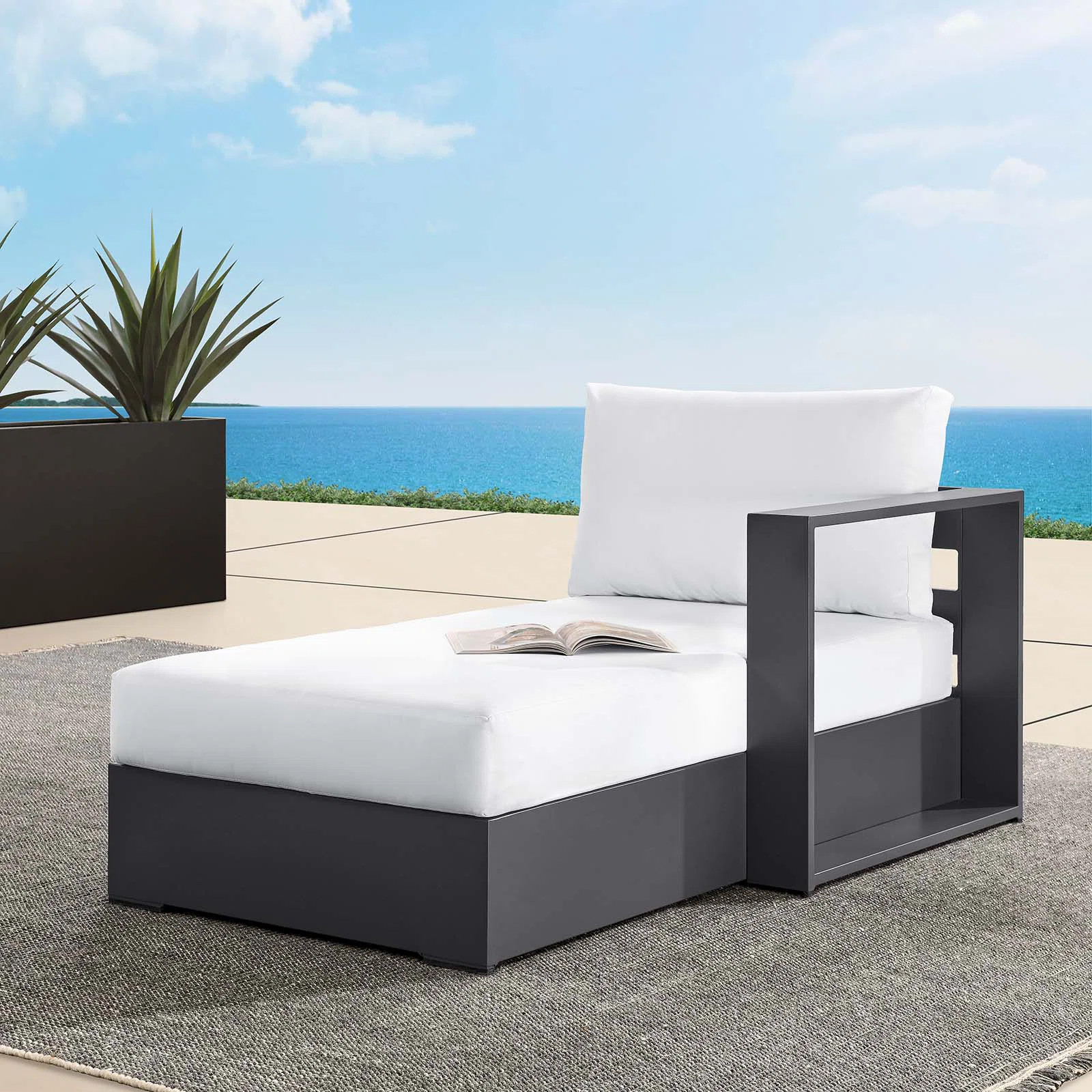 Modway Tahoe Outdoor Patio Powder-Coated Aluminum Modular Right-Facing Chaise Lounge "& Reviews" ... | Wayfair North America