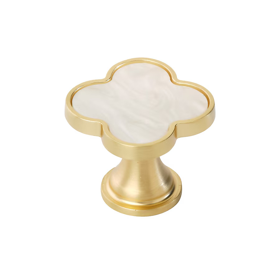 Amerock Accents 1-1/4-in Gold and Mother Of Pearl Geometric Contemporary Cabinet Knob (2-Pack) | Lowe's