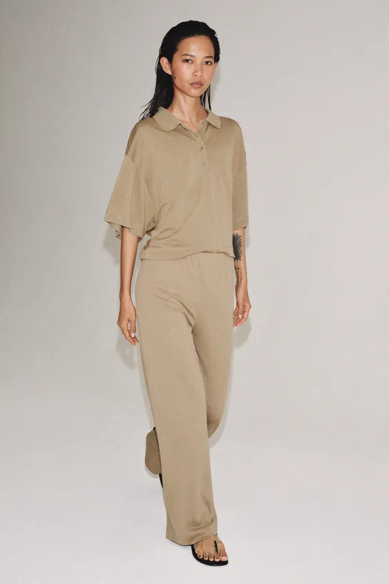 FLOWING SHORT SLEEVE POLO SHIRT | Zara UK