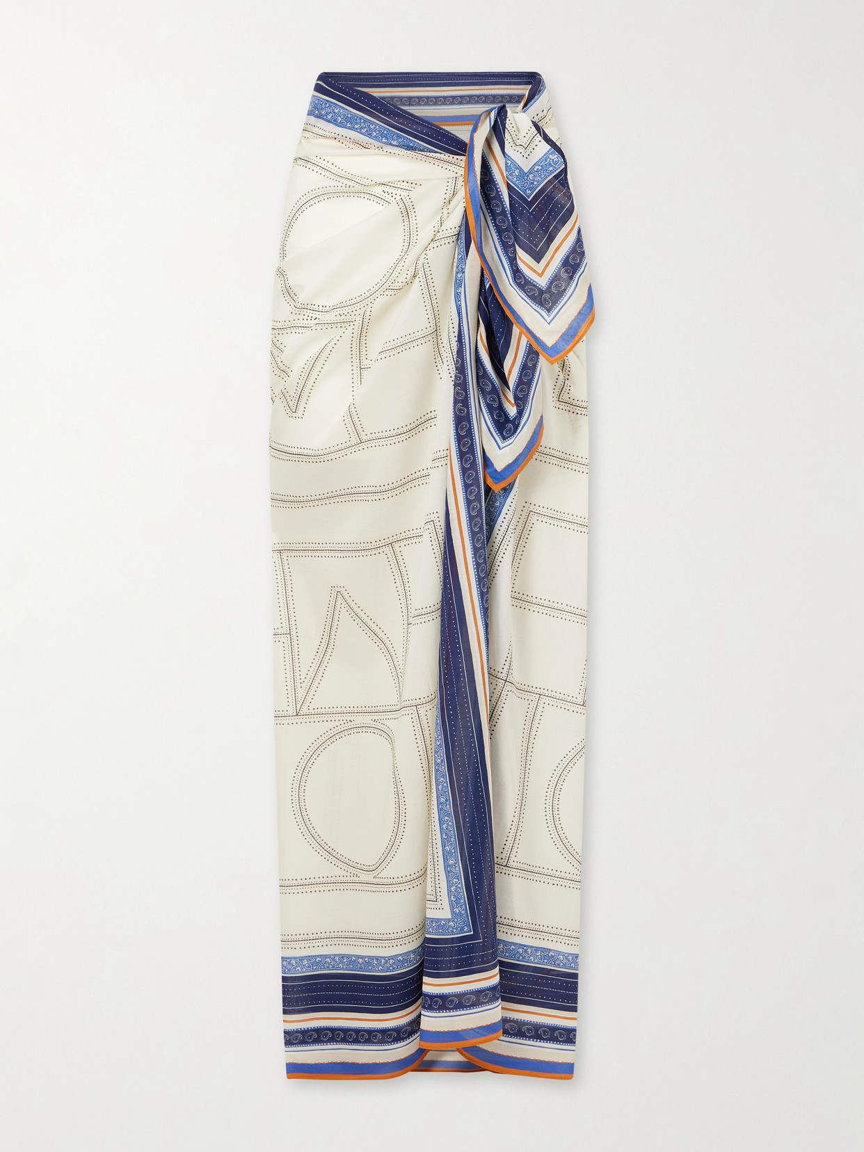TOTEME - Collector Organic Cotton And Lyocell-blend Pareo - Neutrals | NET-A-PORTER (US)