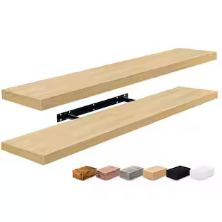Sorbus 2-Pack Long Floating Shelves, 35 in. W x 9 in. D Maple Decorative Wall Shelf WD-FLTLG-MPW ... | The Home Depot