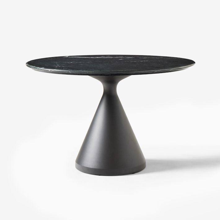 Silhouette Pedestal Marble Round Dining Table (48") | West Elm (US)