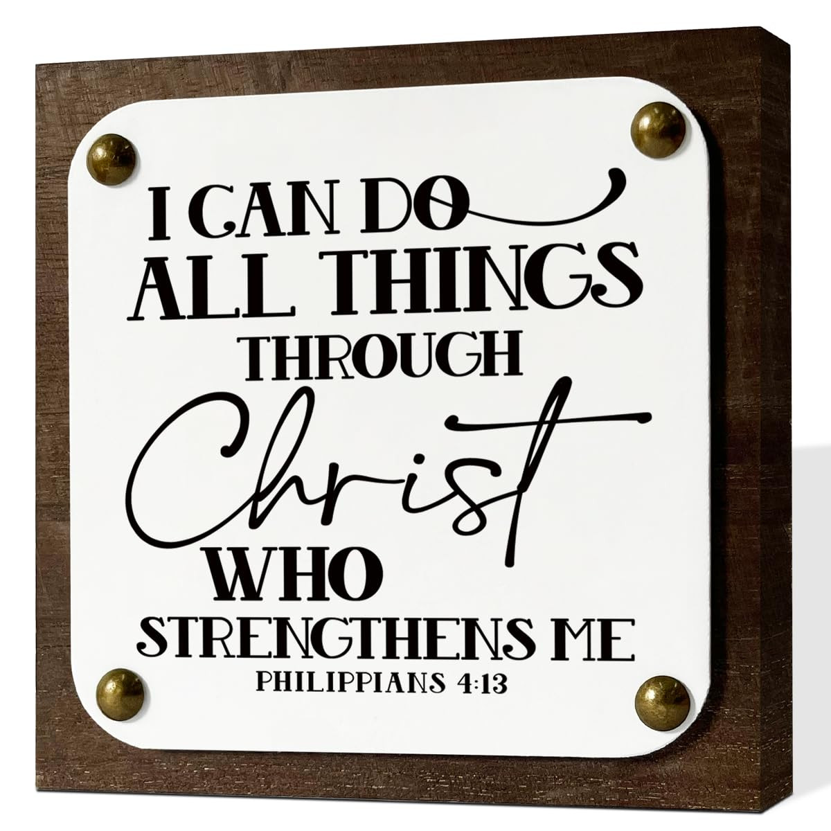 Religious Decor, Bible Verse Philippians 4:13 Sign, I Can Do All Things Through Christ Who Streng... | Amazon (US)