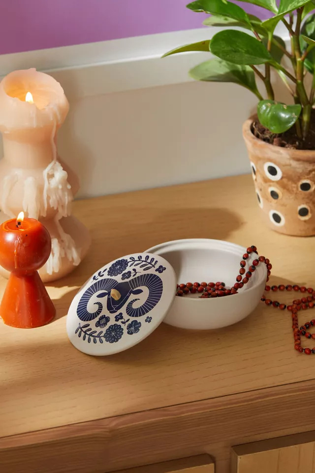 Indigo Round Trinket Box | Urban Outfitters (US and RoW)