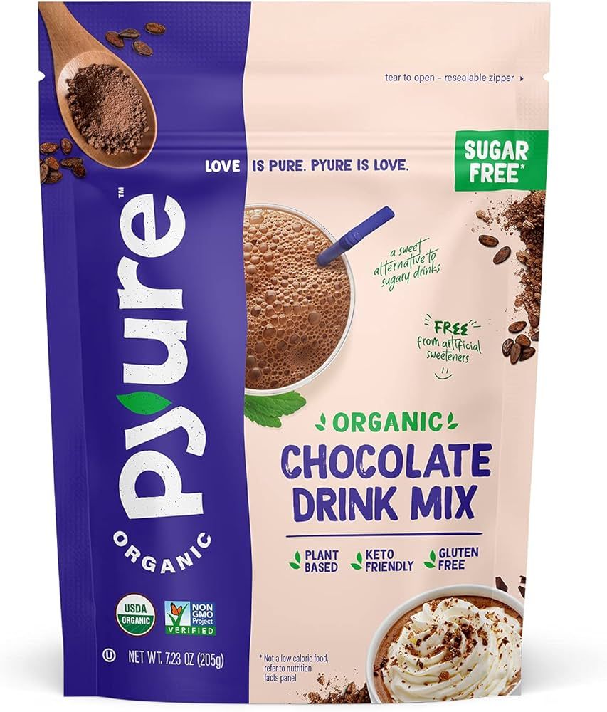 Organic Chocolate Drink Mix with Cocoa by Pyure | Sugar-Free, Keto, 1 Net Carb | 7.23 Ounce | Amazon (US)