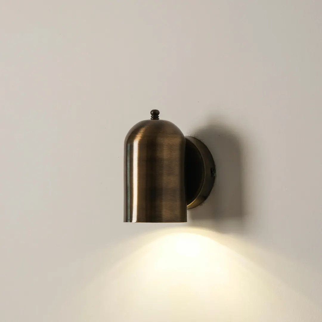 Small Wall Lamp, Aged Brass Sconce, Vintage Home Decor Lighting Fixture, Entryway Sconce, Minimal... | Etsy (US)