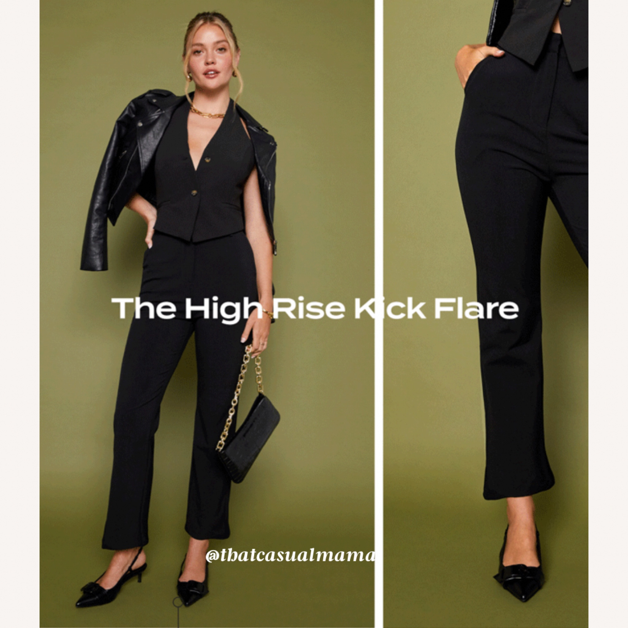 All black fall outfit. Black High Rise Kick Flare Leg Trouser Pants, Black Tweed Sleeveless Cropped Blazer, Black Vegan Leather Moto Jacket, Black Suede Rhinestone Pointed-Toe Pumps
#allblackoutfit #sleekstyle #fallstyle #officelooks #workwear

#LTKSeasonal #LTKsalealert #LTKHalloween