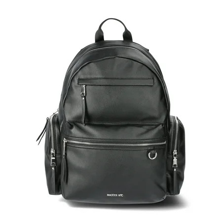 Madden NYC 18.5" Women's Dome Backpack with Front Pocket and Removable Pouch, Black | Walmart (US)