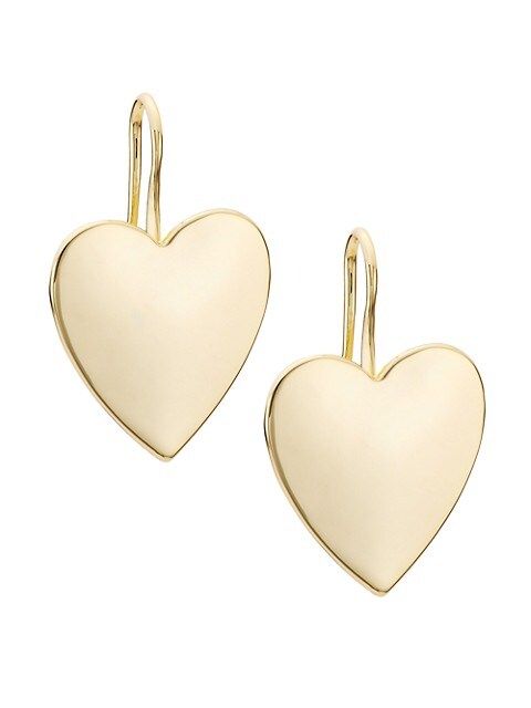 Shashi 18K-Gold-Plated Heart Drop Earrings | Saks Fifth Avenue