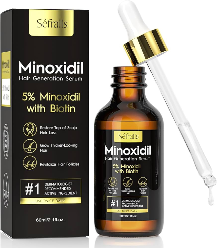 5% Minoxidil Hair Growth Serum Oil For Men and Women, Biotin Hair Serum, Safest Hair Regrowth Tre... | Amazon (US)