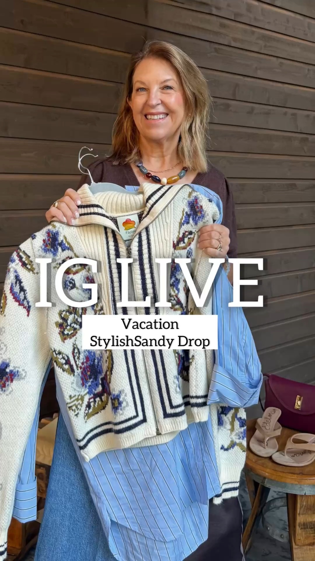 Today I’m sharing the August StylishSandy Drop while on vacation.

6 pieces and a bonus necklace to wear now, and will transition into the next season. Dress them up or down and wear with other items in your wardrobe.  

Sweater fits tts
Button-up fits tts
Jeans: petite & regular fit, TTS
Silk lace skirt - tts
Sandals
Handbag
Beaded necklace

#LTKootd #LTKOver40 #LTKPetite