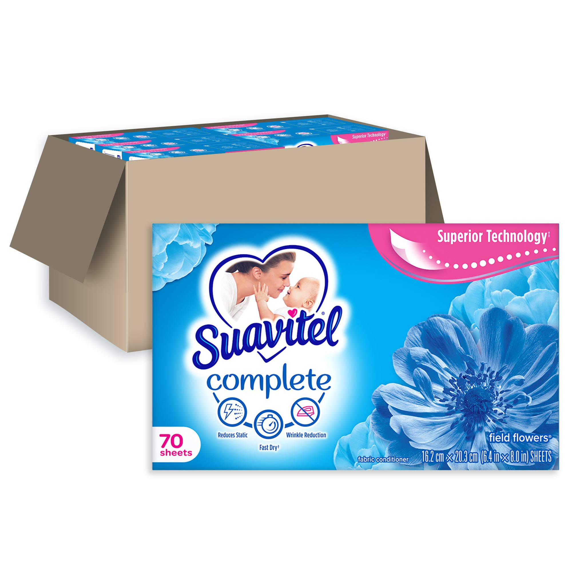 SUAVITEL Complete Dryer Sheets, Field Flowers, 420 Sheets Total (70 Sheets|Case of 6) | Compare t... | Amazon (US)