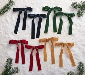 Multicolor Velvet Bow Tree Clips, Set of 8 | Pottery Barn Kids
