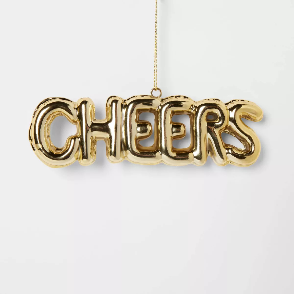 Metallic 'Cheers' Balloon Christmas Tree Ornament Gold - Wondershop™ | Target