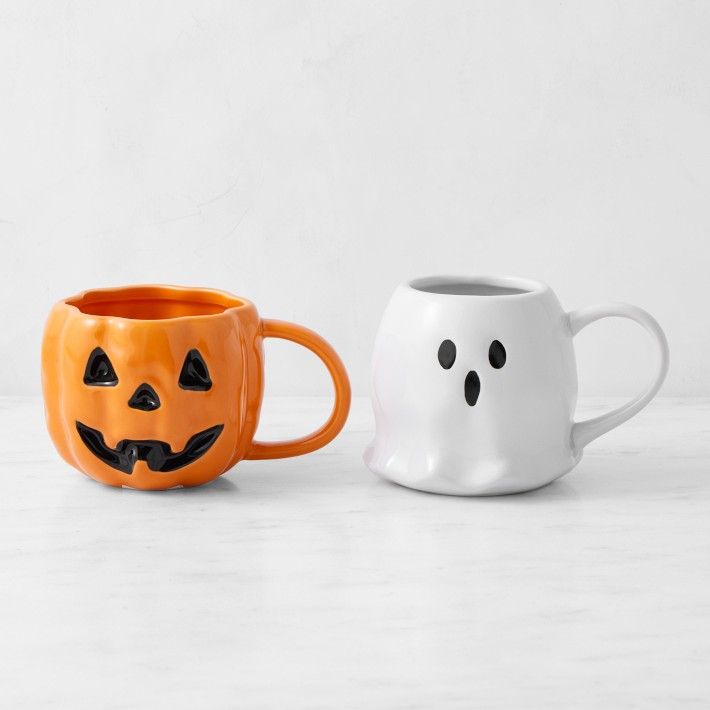 Figural Ghost & Jack O'Lantern Mug Set | Williams-Sonoma