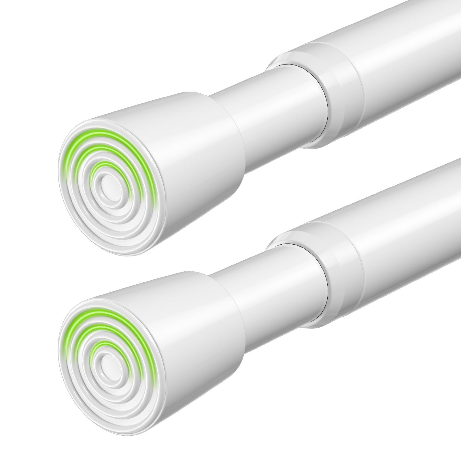 2 Pack Spring Tension Rods 26-39 Inches Adjustable White No Drill Spring Loaded Curtain Rod Small... | Amazon (US)
