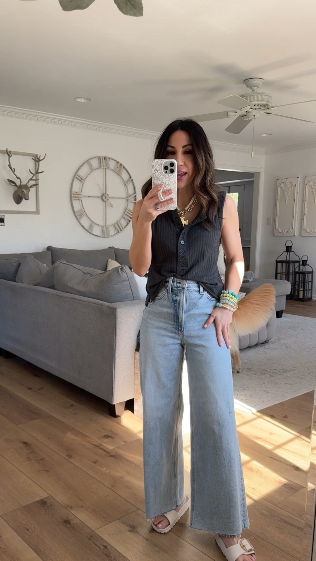 Pistola jeans, 26. Tank small. Shoes TTS.



#LTKOver40 #LTKPetite #LTKSaleAlert