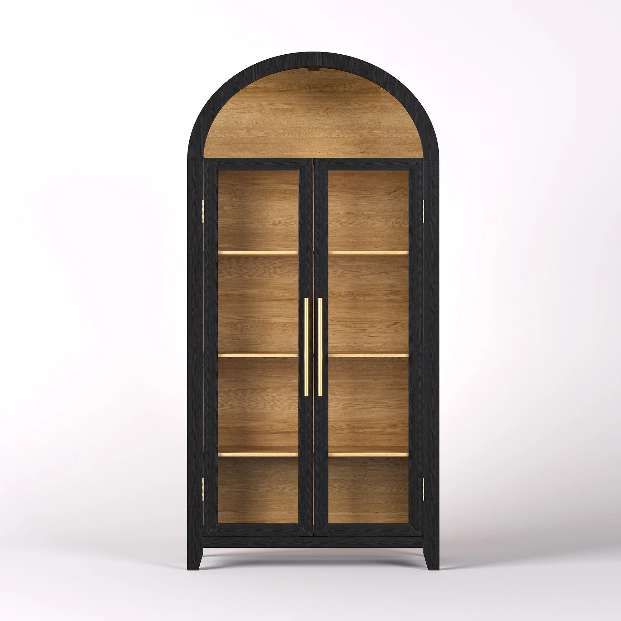 5-Tier 71'' H Freestanding Arch Display Cabinet With 3-Color Light Modes And Motion Sensor | Wayfair North America