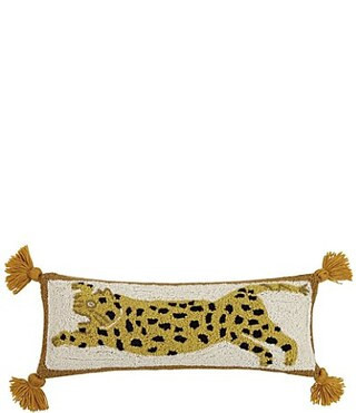 Jungalow Chi Chi Leopard Tasseled Wool Hook Pillow - Gold | Dillard's