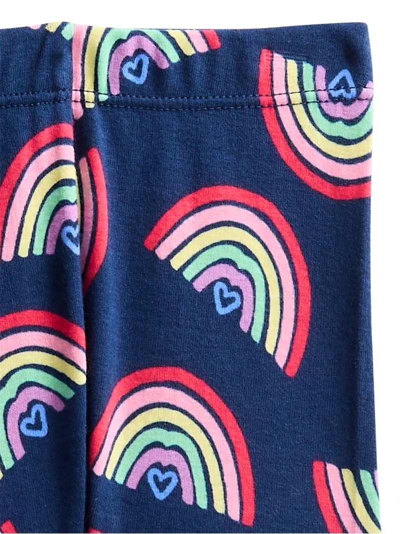 Wonder Nation Toddler Girls Short Sleeve Top, Pants and Shorts Pajama Sleep Set, 3-Piece, Sizes 1... | Walmart (US)