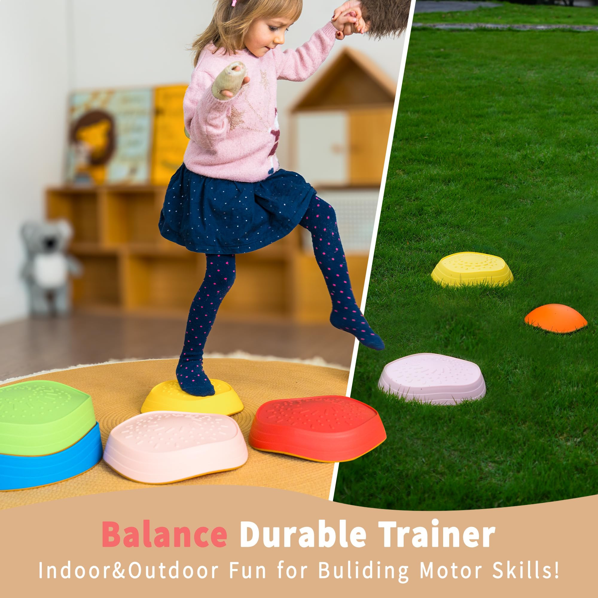 Stepping Stones for Kids – Toddler Stepping Stones for Balance and Sensory Play, Non-Slip Indoo... | Amazon (US)