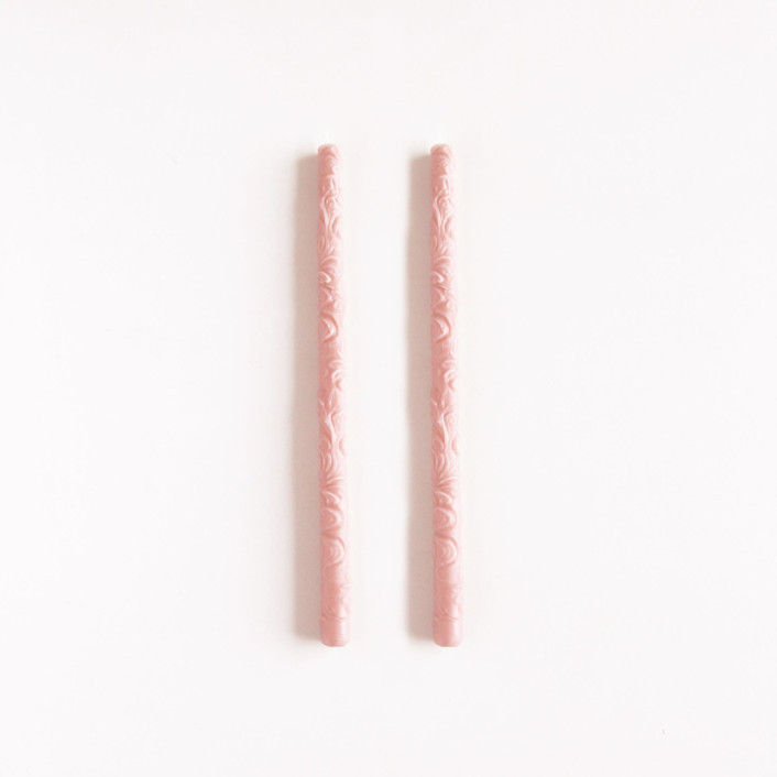 Set Of 2 - Flora Tapers // Rosewater | Minted