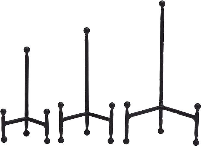 Deco 79 Metal Solid Easel with Ball Details, Set of 3 12", 10", 8"H, Black | Amazon (US)
