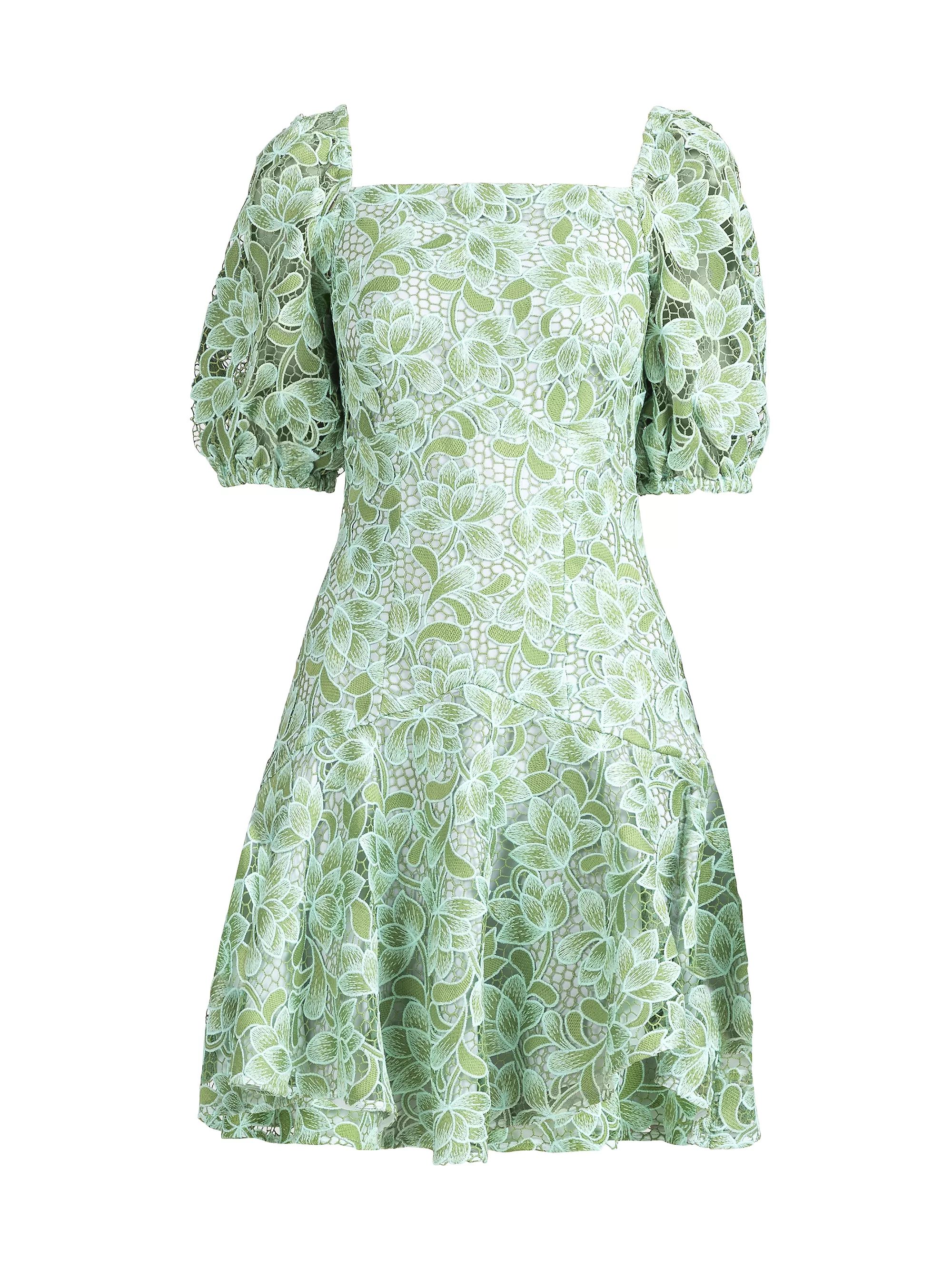 Layne Lace Puff-Sleeve Minidress | Saks Fifth Avenue