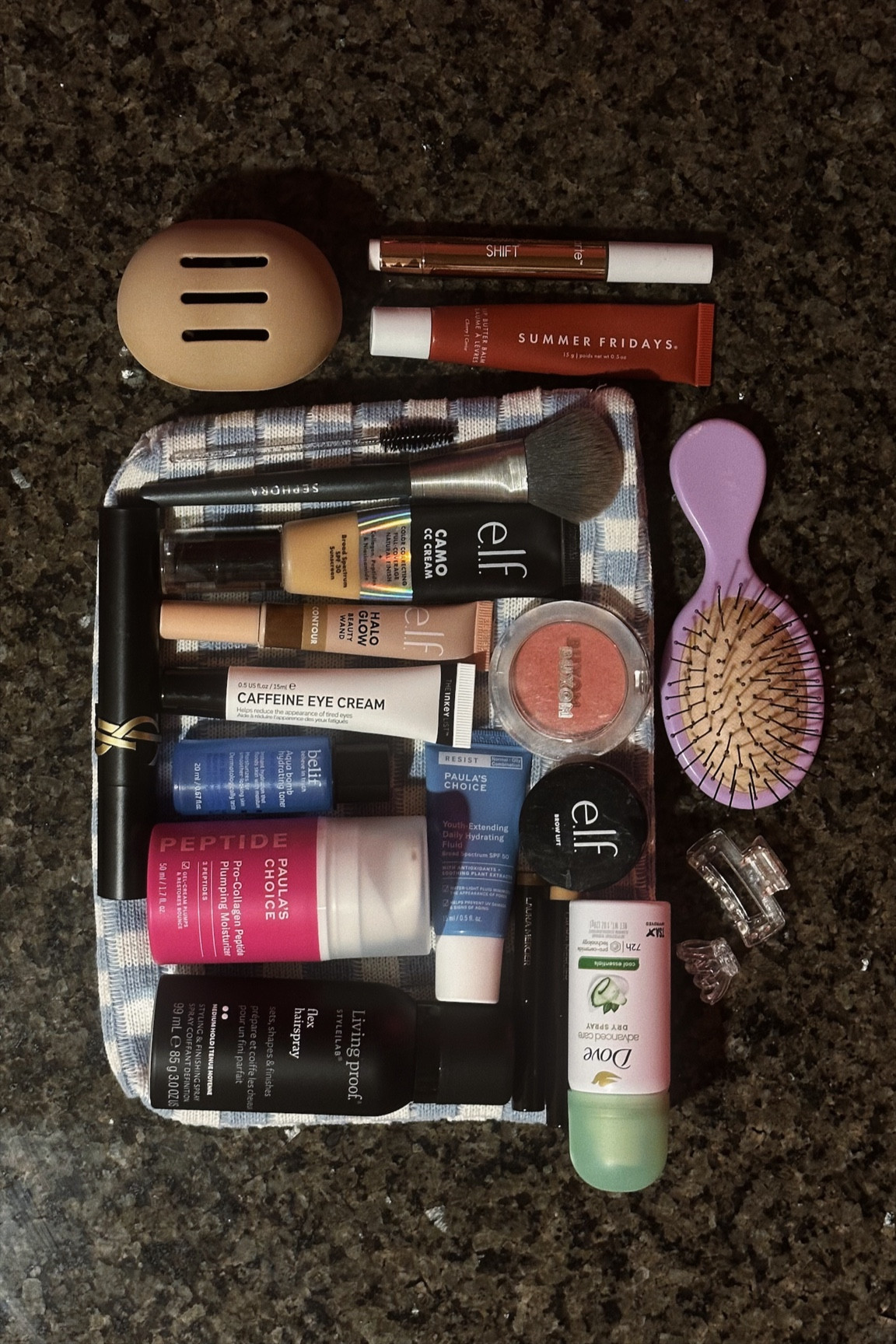 GYM TO OFFICE BEAUTY ESSENTIALS 

As a seasoned boutique fitness girly in the 2010s, I know how to pack a bag in the morning that will last me all day and through happy hour or a date… If I want. 

My make up lineup packs a punch and covers all the bases: travel size, skin care, sunscreen, and make up and my go to CC cream. You can get by with one blush brush (and a powder one if you use it) and a beauty blender and be good to go for the day and night ahead.

I pack a travel size brush for my hair and use the studio shampoo, conditioner, and body wash. Everything fits into this adorable checker board print pouch it’s part of a set of three which got me by traveling in Europe last summer. They’re amazing and super super affordable.

#LTKFitness #LTKActive #LTKTravel