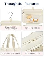 BAGSMART Travel Toiletry Bag with Jewelry Organizer, Hanging Travel Bag for Toiletries, Puffy Mak... | Amazon (US)