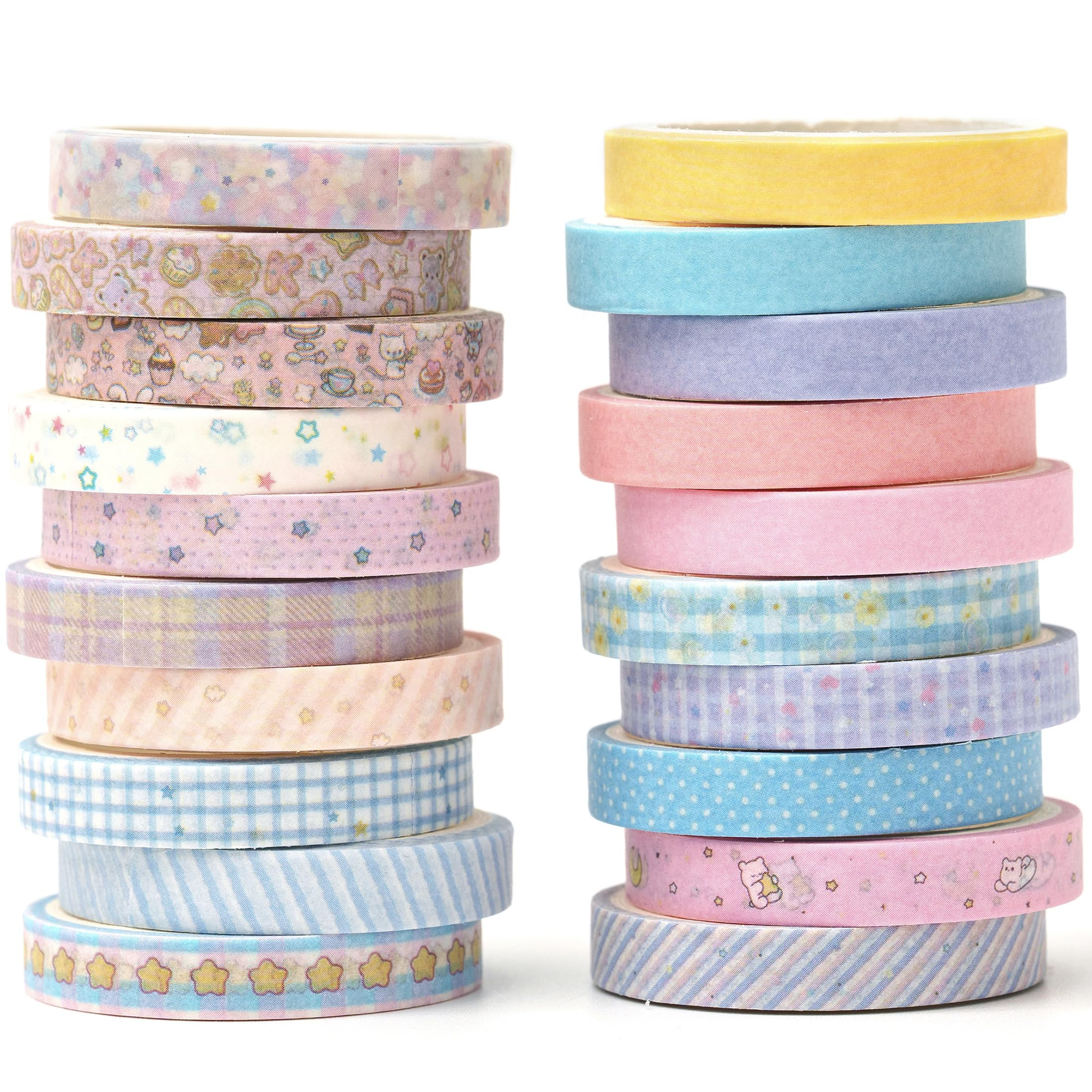 YUBX Vintage Washi Tape Set 20 Rolls Skinny Retro Decorative Antique Patterns Masking Tapes for A... | Amazon (US)