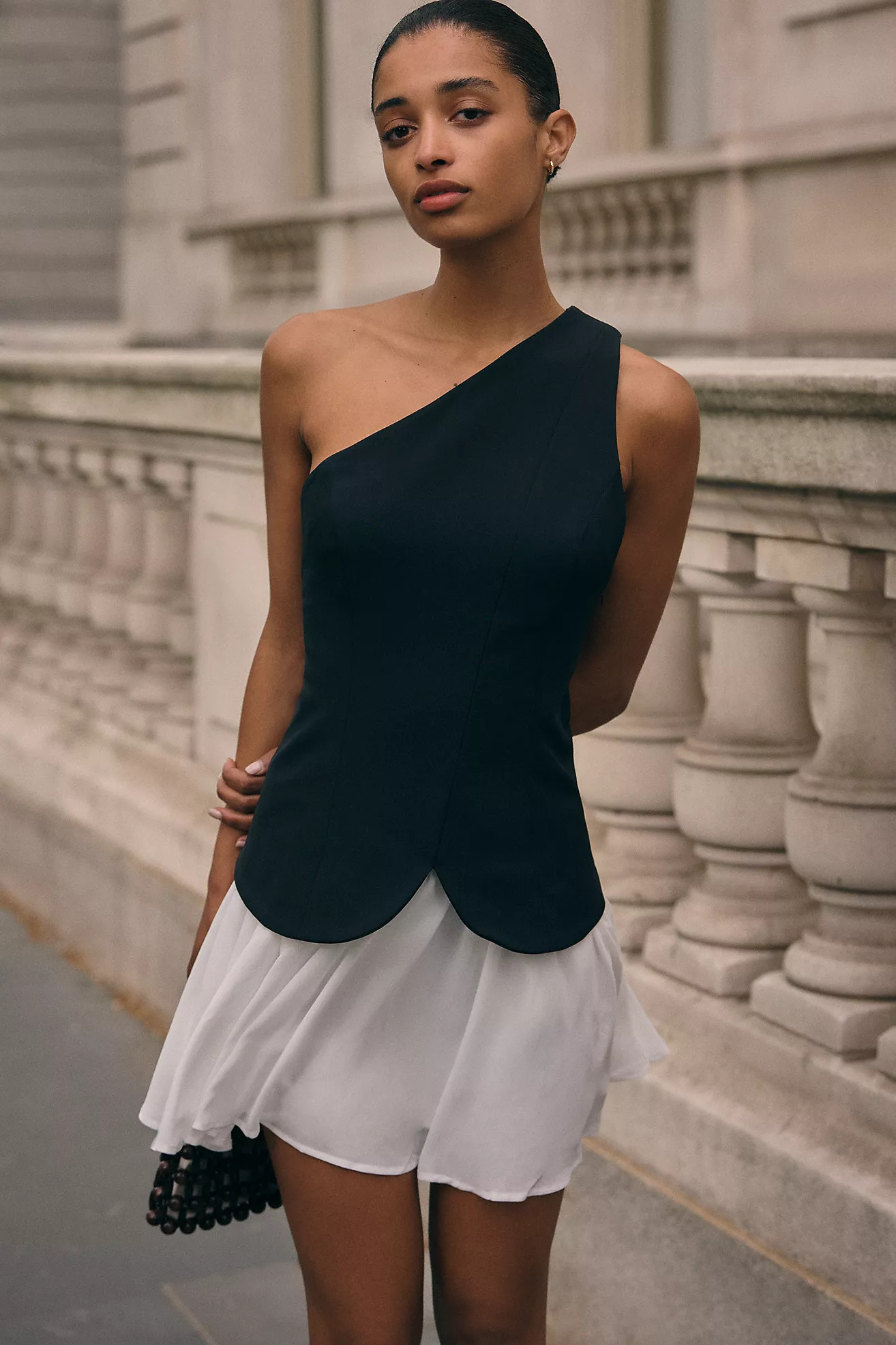 Maeve One-Shoulder Twofer Mini Dress | Anthropologie (US)