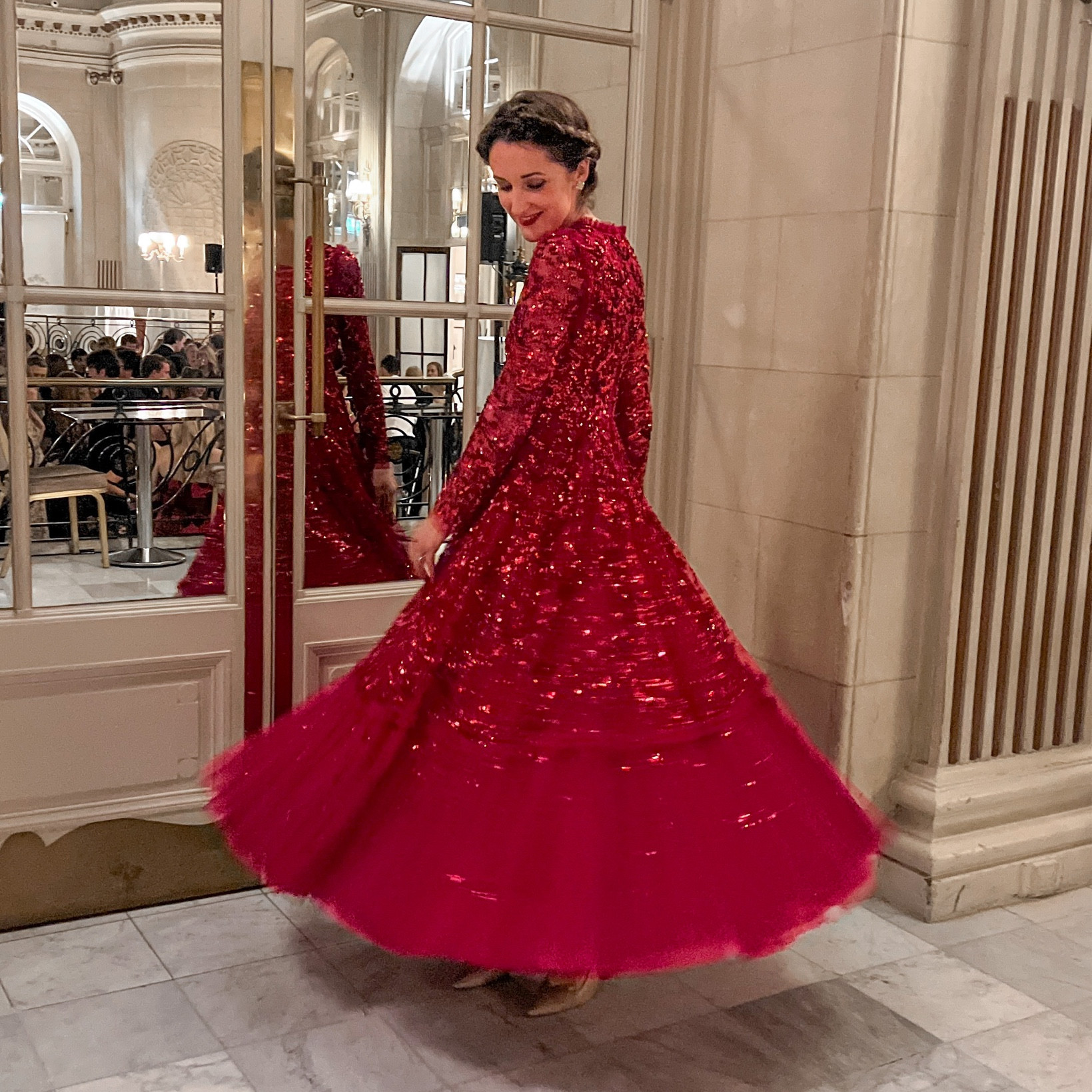 Red sequin embellished dress with the most beautiful swish in the tulle skirt. Perfect for a party - this was a black tie 40th birthday last night 💃🏻

#LTKeurope #LTKstyletip #LTKHoliday