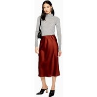 Womens Satin Bias Cut Midi Skirt - Chocolate, Chocolate | Topshop UK