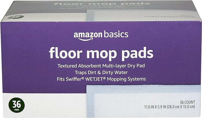 Amazon Basics Floor Mopping Pads, Fits Swiffer WetJet Mopping Systems, 36 Count (Pack of 1) | Amazon (US)