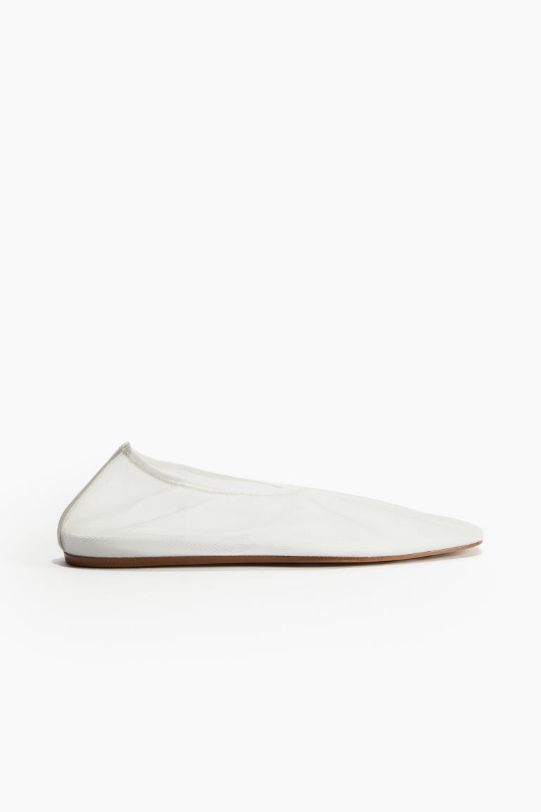 Mesh Ballet Flats - No heel - White - Ladies | H&M US | H&M (US + CA)